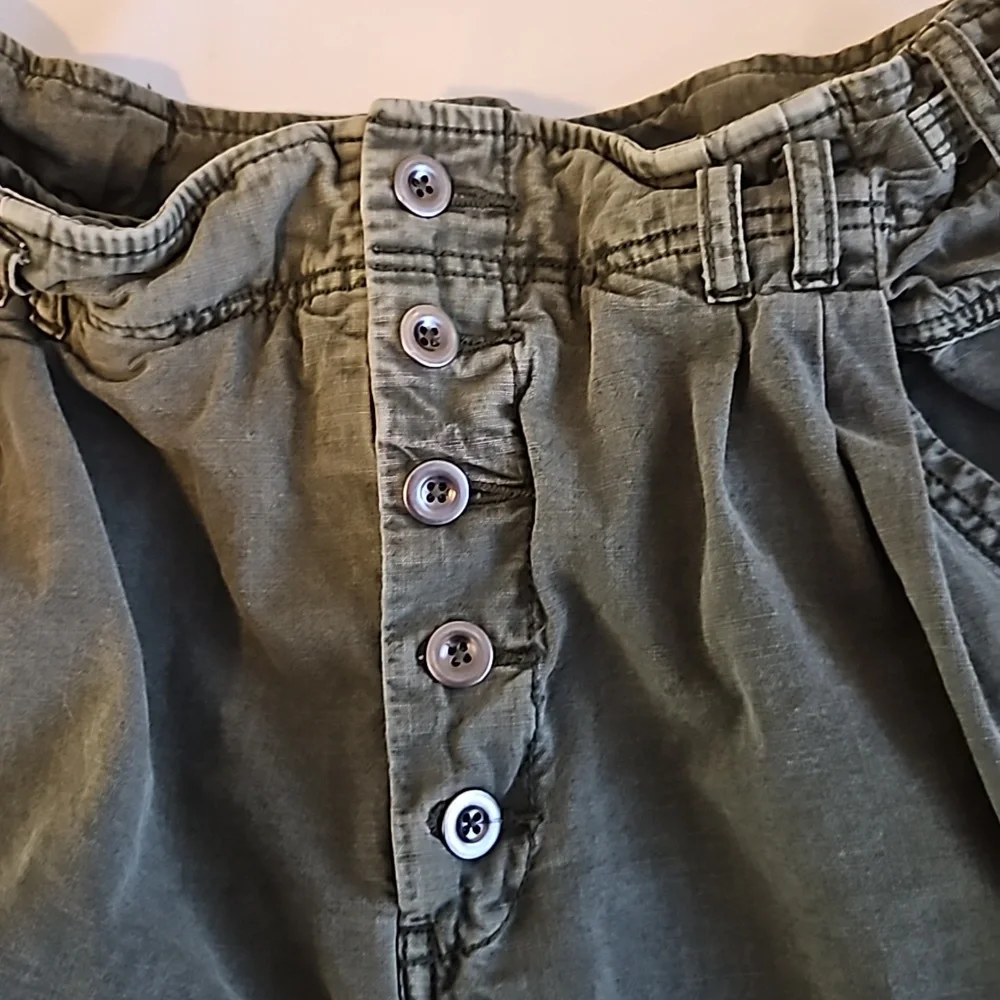 FREE PEOPLE Compass Star Cotton Green Trousers Size 12 - Picture 9 of 13